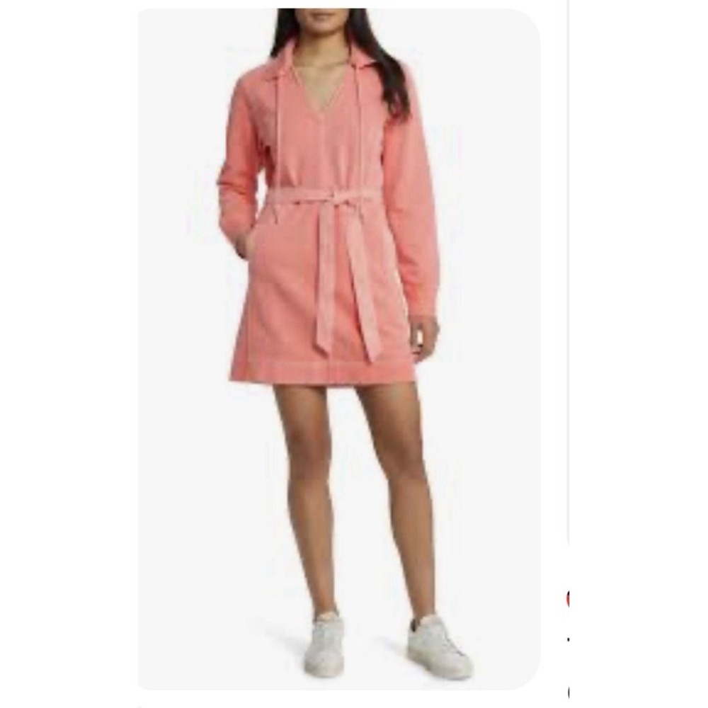 Tommy Bahama Sunray Cove Long Sleeve Dress Size S Coral Athleisure Beach Pockets